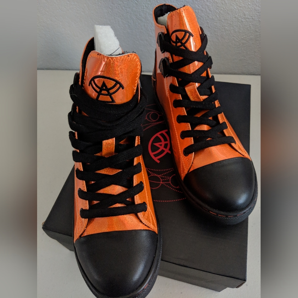 Halloween Rare Strange Cult High Tops Sneakers Shoes Metallic Punk Emo